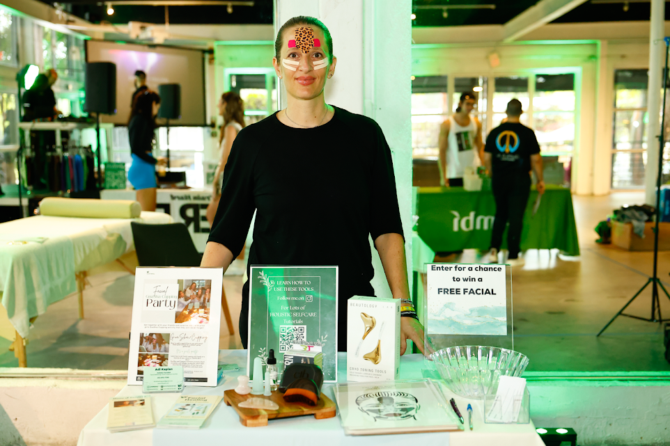 A person at a booth
